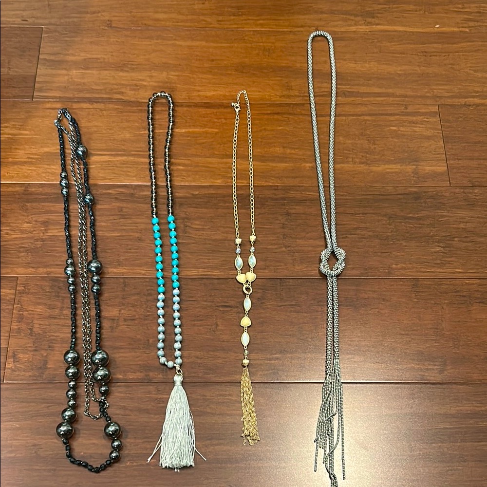 Lot of 4 long necklaces
